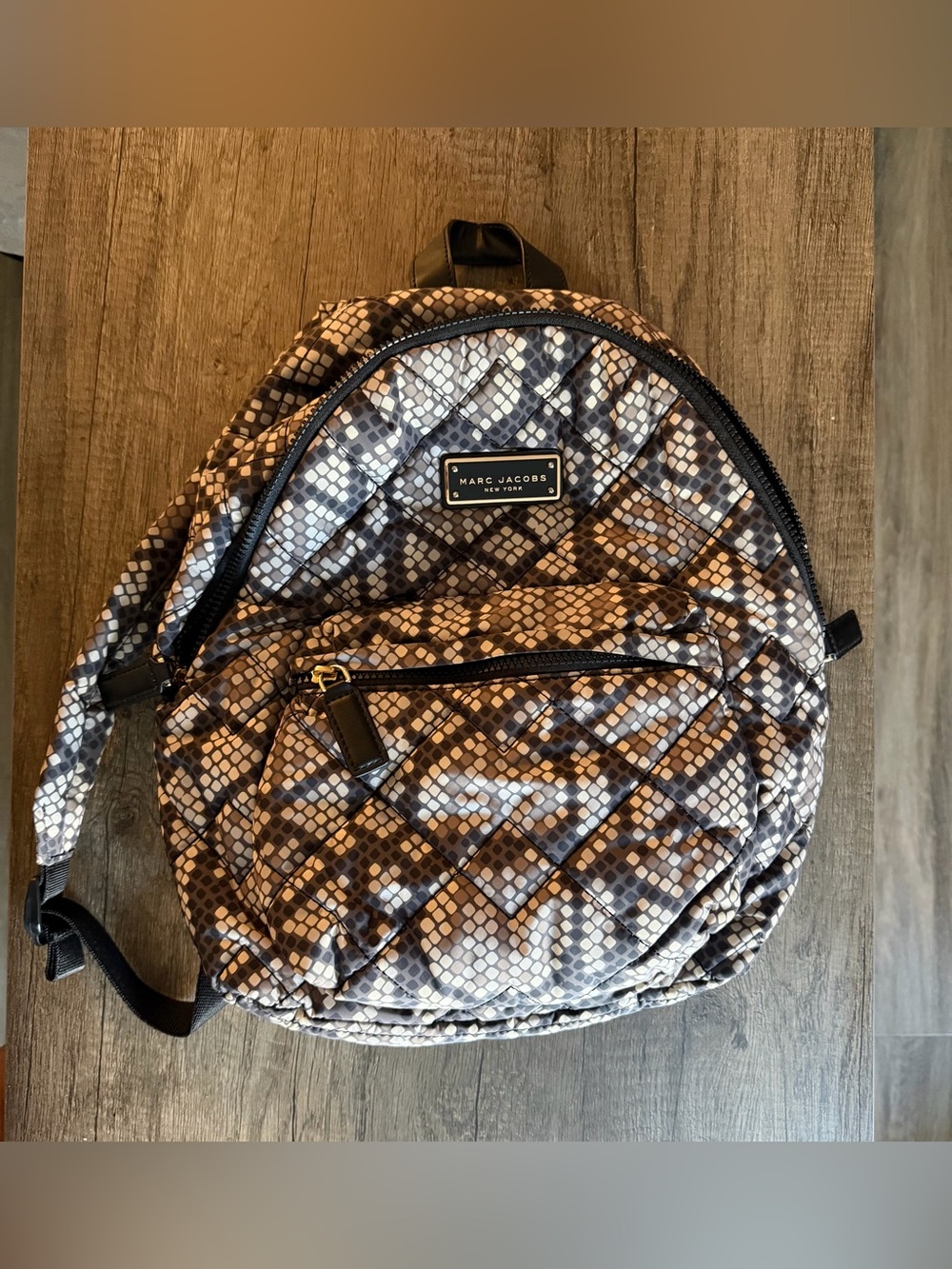 Marc Jacobs Quilted Snake-Print Backpack - Black & Brown